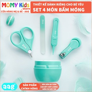 Bộ Bấm Móng Tay Cho Bé AAG Hàn Quốc Set 4 Món Cắt Móng Tay Cho Bé Chính Hãng