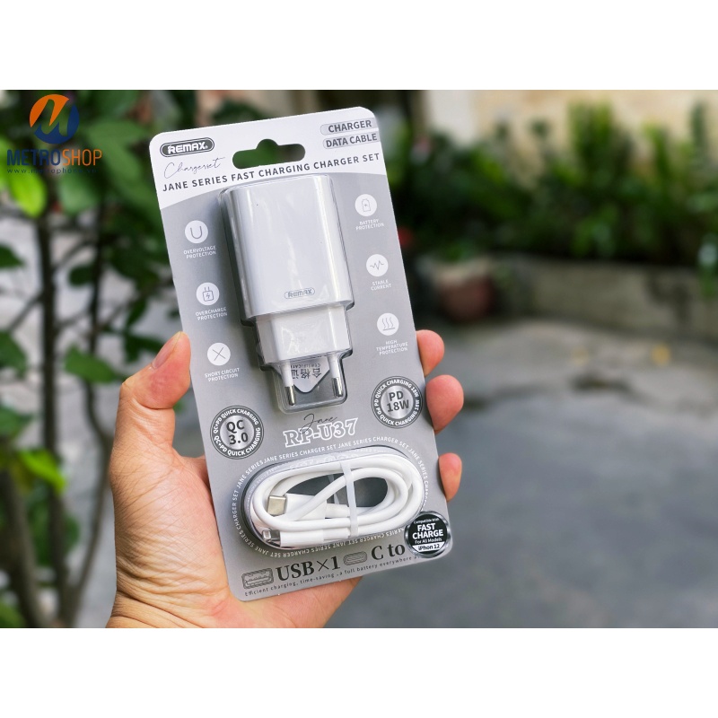 BỘ SẠC NHANH QC 3.0 PD 18W IP REMAX RP-U37