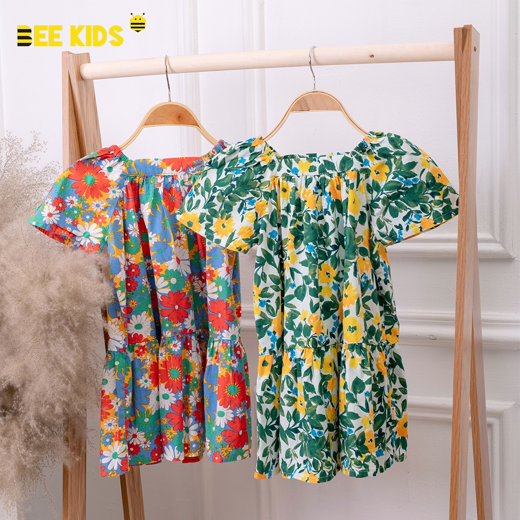 Váy hoa nhí bé gái dáng xoè Bee Kids chất cotton thô mềm mát thấm hút mồ hôi cho bé (2-8 Tuổi) 7DC01696CT