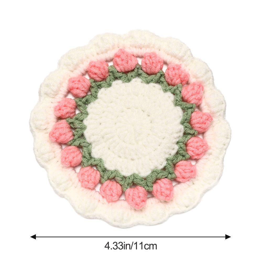 1 Đế Lót Ly Cách Nhiệt Hình Hoa Tulip Handmade Chống Bỏng