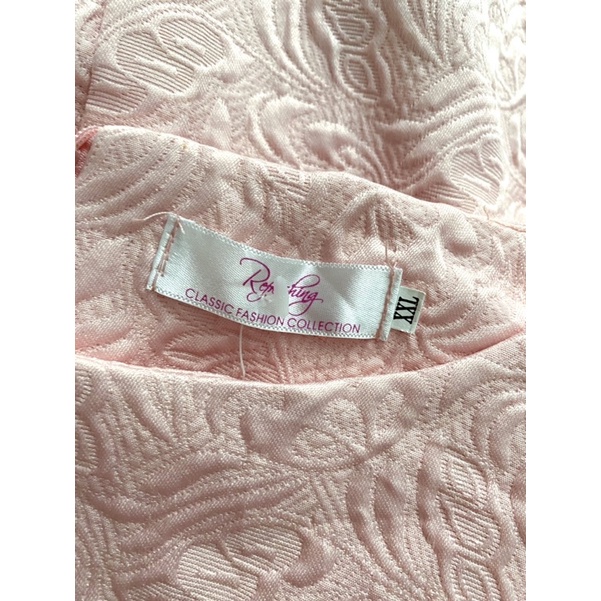 Váy gấm babydoll hồng cam - Hàng secondhand Quảng Châu