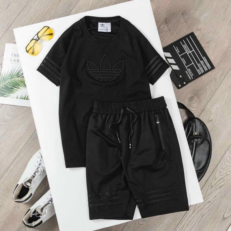 NAMC06 - BỘ NAM CỘC THÊU LOGO SỌC TAY 2 MÀU | BigBuy360 - bigbuy360.vn