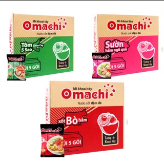 THÙNG MÌ KHOAI TÂY OMACHI XỐT BÒ HẦM, SƯỜN HẦM NGŨ QUẢ, XỐT SPAGETTI (30 GÓI/THÙNG)