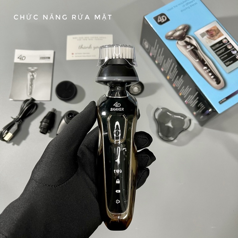 Máy cạo râu đa chức năng 5 in 1 thế hệ mới: cạo râu, tỉa tóc, tỉa lông mũi, rửa mặt, massage mặt- BẢO HÀNH 12 THÁNG