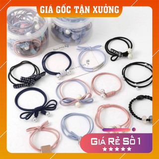 Dây buộc tóc ♥️FREESHIP♥️ Set 12 dây buộc tóc mềm Hàn Quốc kèm hộp, Hot Trend (giao màu ngẫu nhiên)