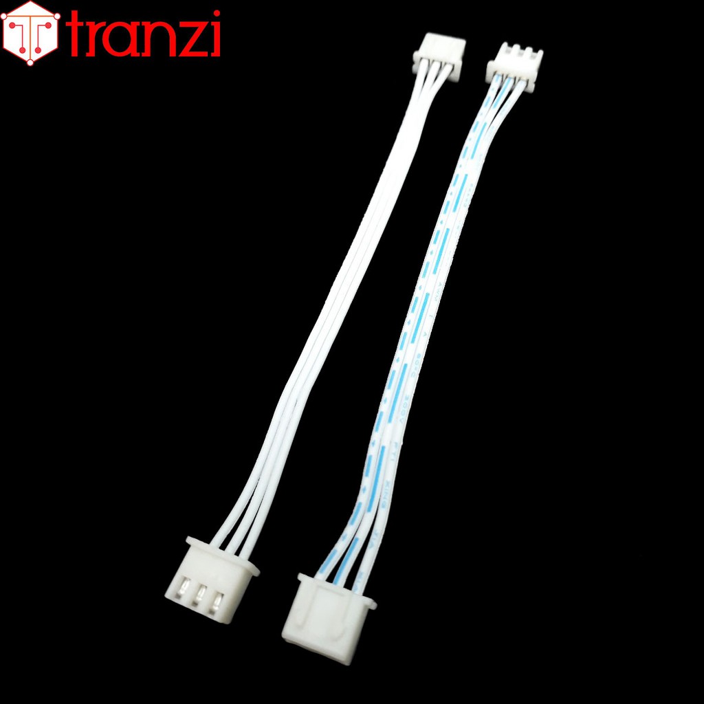 Dây cắm header 2.54mm XH2.54 3P 10,5cm 2 đầu bấm ngược hướng màu trắng xanh - túi 10 cái