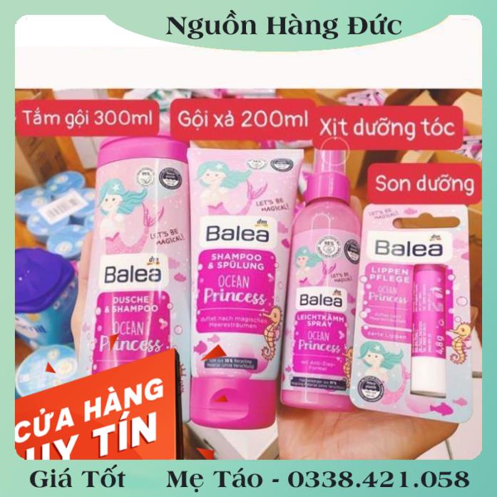 Bộ sữa tắm gội, dầu gội xả, son dưỡng môi, xịt dưỡng tóc cho bé Balea của Đức - DATE MỚI ĐỦ BILL