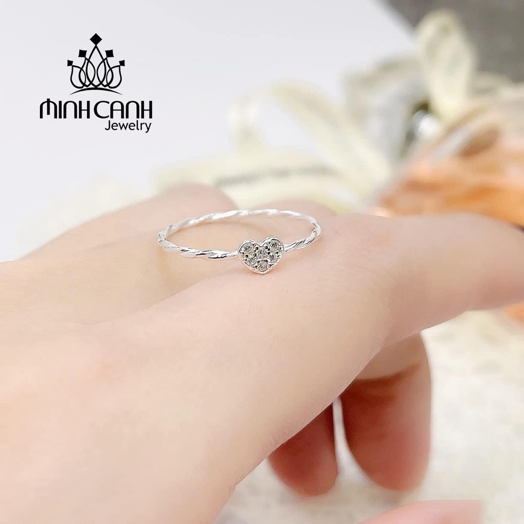 Nhẫn Bạc Xoắn Mảnh Trái Tim - Minh Canh Jewelry
