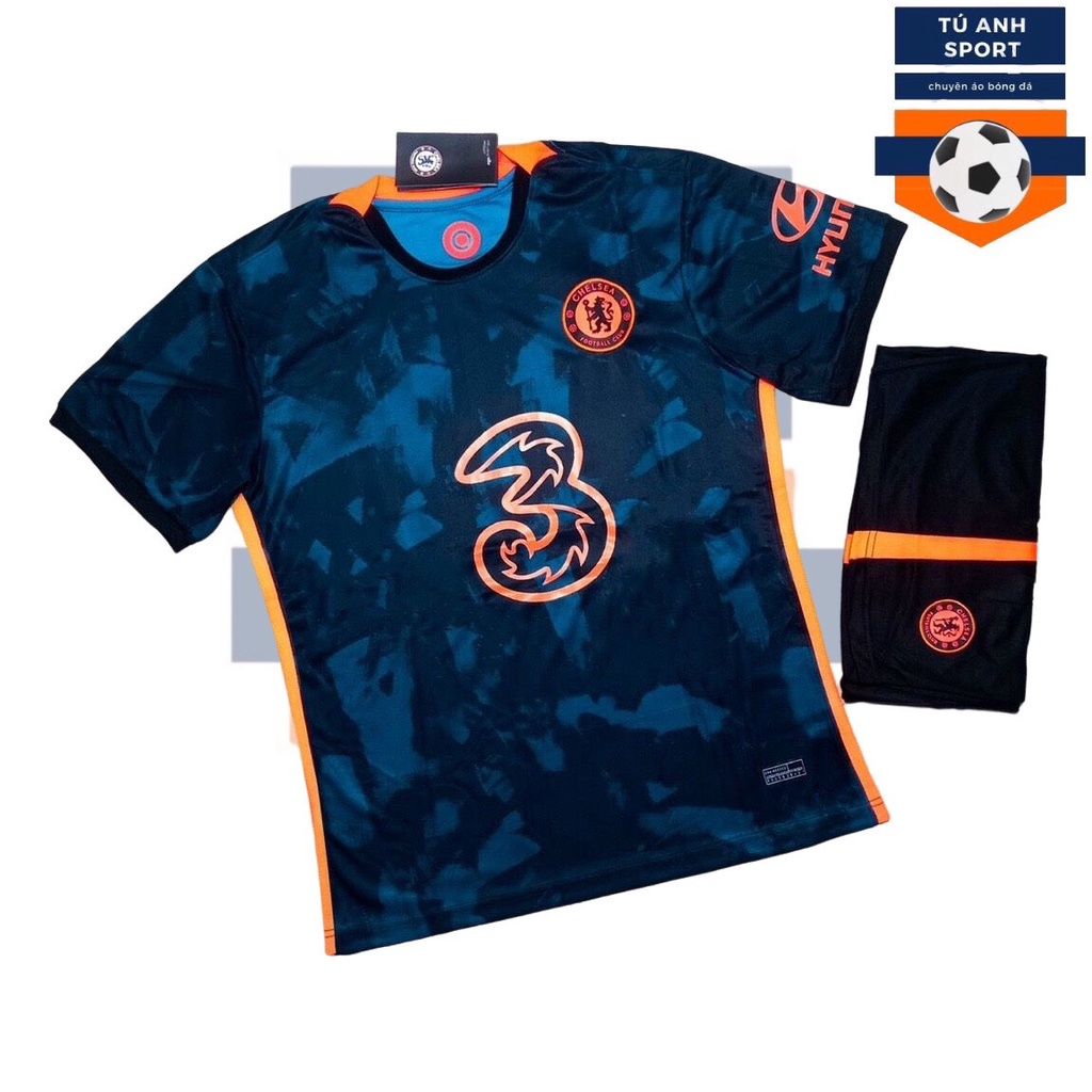 Bộ Quần Áo Bóng Đá CHELSEA Xanh Cam