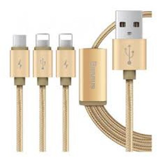 Cáp sạc dây dù baseus 3 in 1 3 đầu micro , lightning , type c