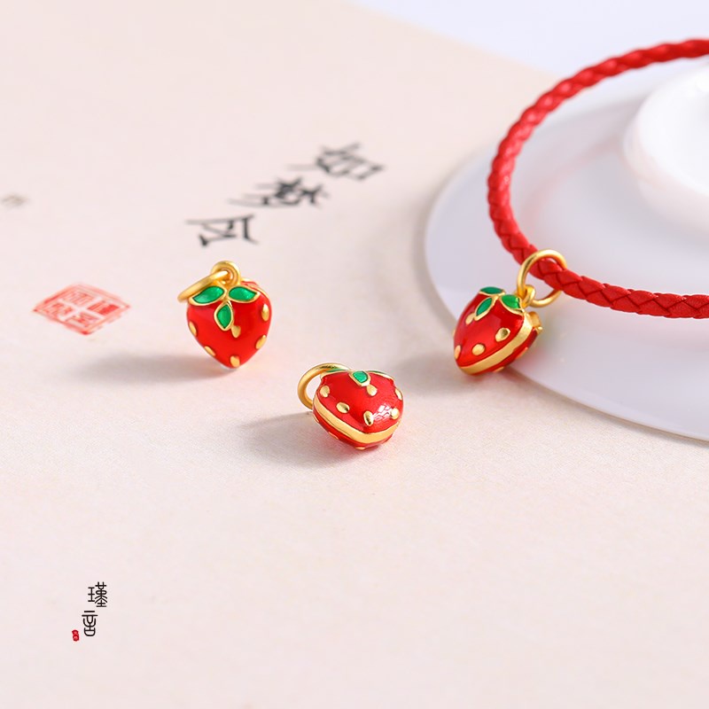 Chuỗi Hạt Đeo Tay/Vòng Tay/Dây Chuyền Kiểu Dâu Tây Dài Không Phai 999