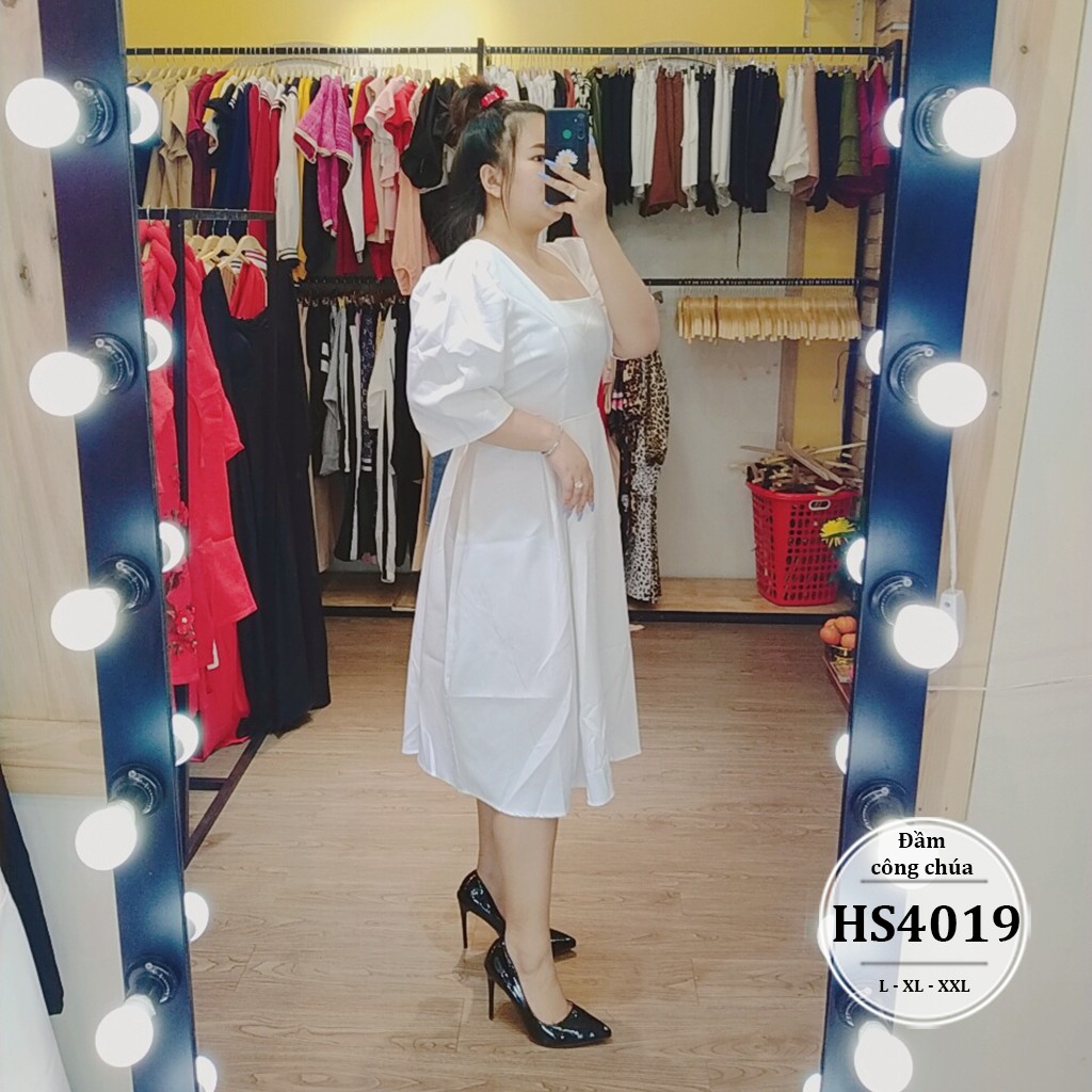 Đầm bigsize nữ dáng xòe công chúa HS4019 - Váy bigsize dự tiệc, đi chơi  - Màu Đen, Trắng, Nude - Size 65-90kg L XL XXL | BigBuy360 - bigbuy360.vn
