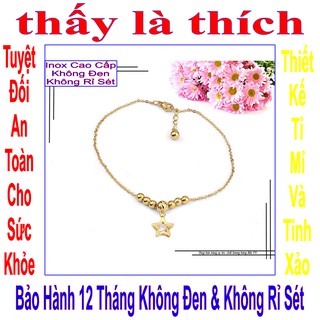 Lắc chân vàng giá rẻ cho trẻ em kiểu ngôi sao đá Zircon và bi - An toàn cho trẻ - Cam kết 1 đổi 1 nếu hoen, gỉ sét