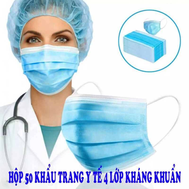 (Chỉ Ship TPHCM) Hộp 50 chiếc khẩu trang y tế kháng khuẩn palladium mask