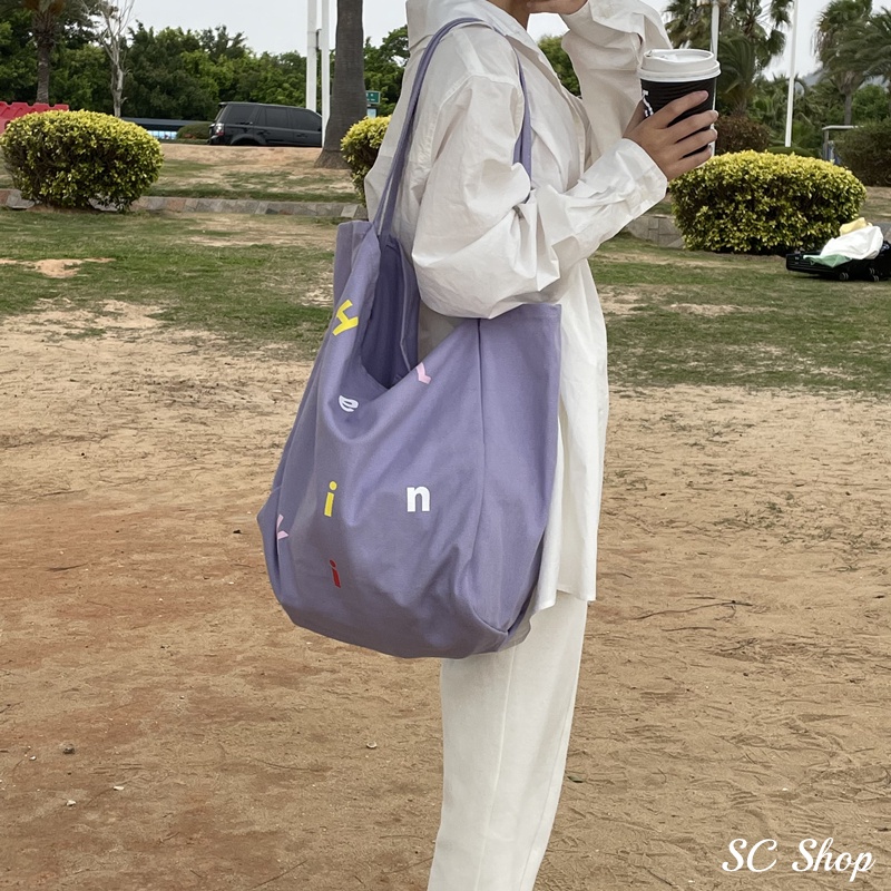 Túi Vải Canvas Đeo Vai Thời Trang Hàn Quốc