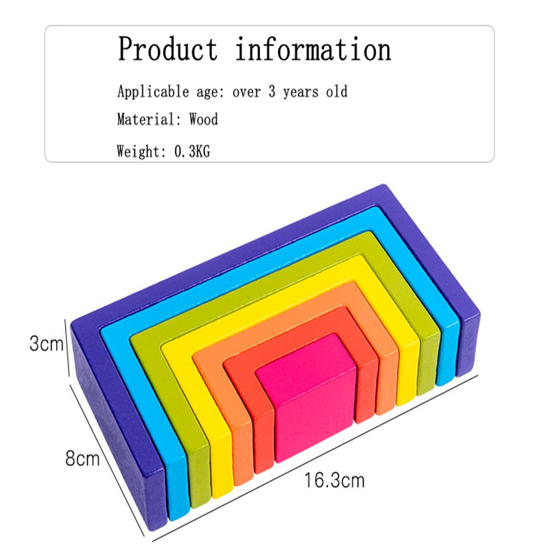 Bộ Đồ Chơi Xếp Hình Cầu Vồng Bằng Gỗ Dành Cho Bé