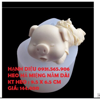 Khuôn Silicone Heo Nằm Hả Miệng Nằm Dài