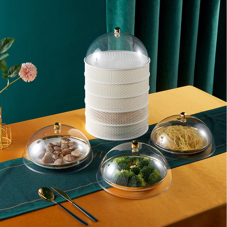 Lồng Bàn Đậy Thức Ăn Thông Minh Nhiều Tầng - Nắp Đậy Thức Bằng Lưới Thông Thoáng Không Gỉ Siêu Bền