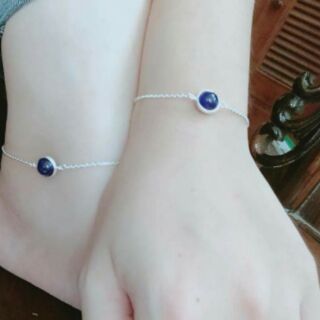 Bộ lắc chân tay bạc đá phong thủy