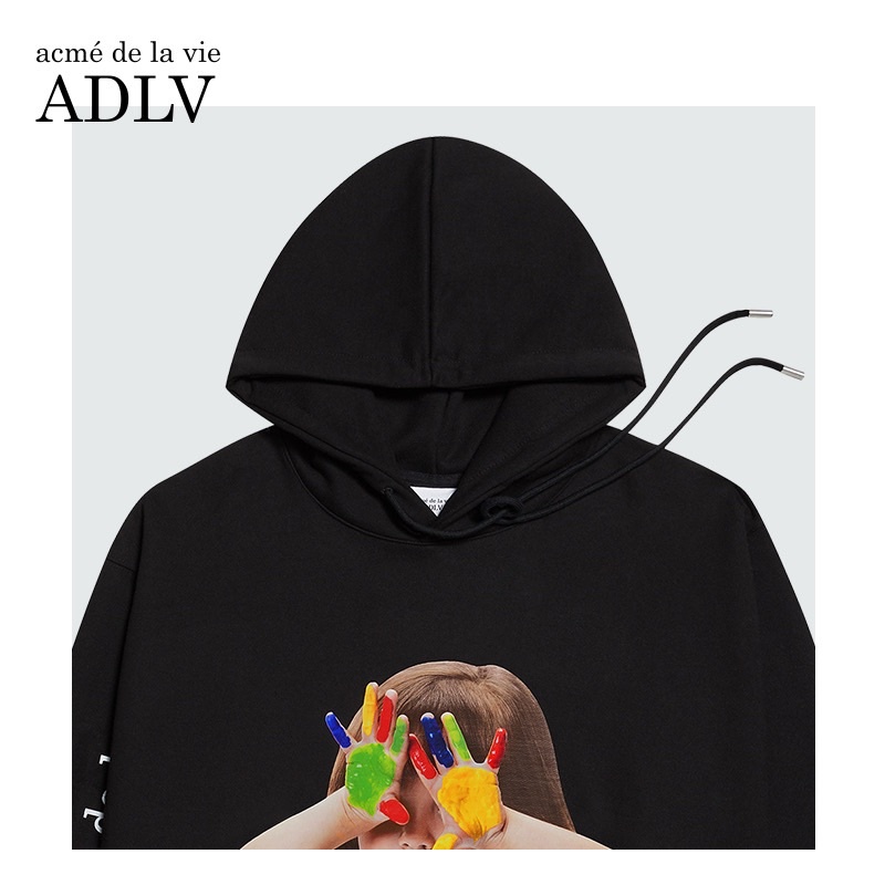 [Nỉ bông cao cấp] Áo hoodie ADLV nam nữ in hình bé tay 7 màu