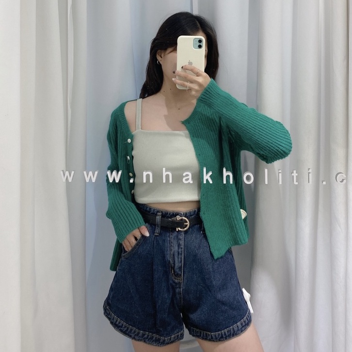 Áo thun 2 dây croptop vải cotton co giãn 4 chiều - ATTK021