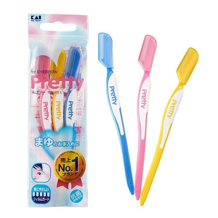 Set 3 dao cạo lông mày Pretty KAI Nội địa Nhật Bản