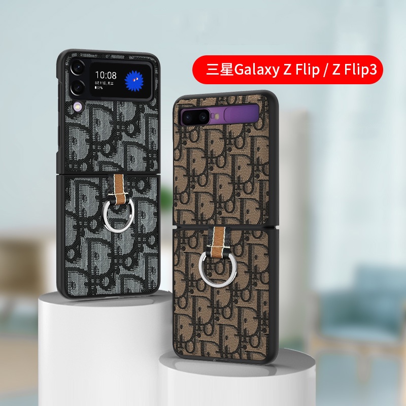 Ốp Điện Thoại Thời Trang Kèm Giá Đỡ Nhẫn Cho Samsung Galaxy Z Flip3 5G
