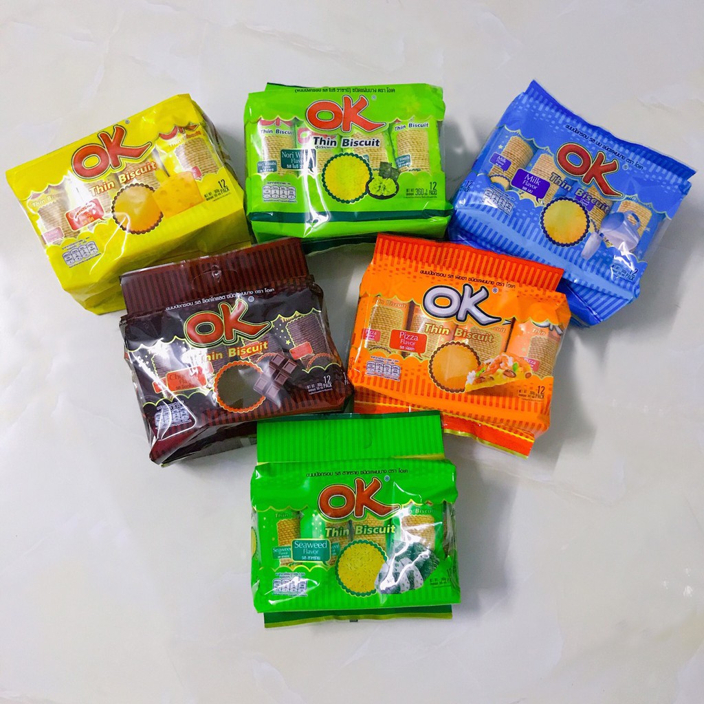 Bánh quy đồng tiền OK Thái Lan siêu hot hit đủ vị (OK Thin Biscuit 1pack ~ 30gram) | BigBuy360 - bigbuy360.vn