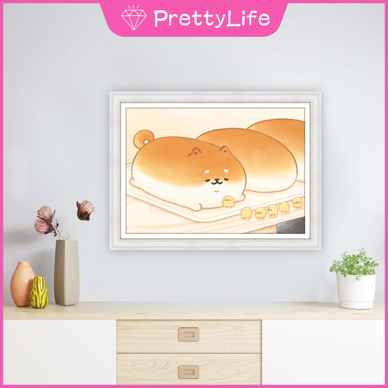 Bộ Tranh Đính Đá 5D Tự Làm Hình Chú Chó 40x30cm Cho Trang Trí Nhà