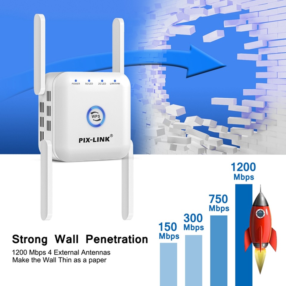Thiết bị khuếch đại tín hiệu Wifi không dây 2.4G 5G 1200Mbps | BigBuy360 - bigbuy360.vn