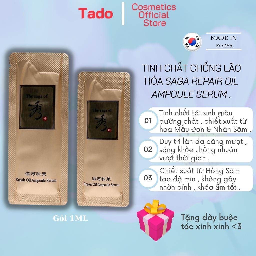 Tinh chất chống lão hoá se lỗ chân lông Saga-tinh dầu phục hồi Repair Oil Ampoule Serum căng bóng da-Tado Cosmetic Store