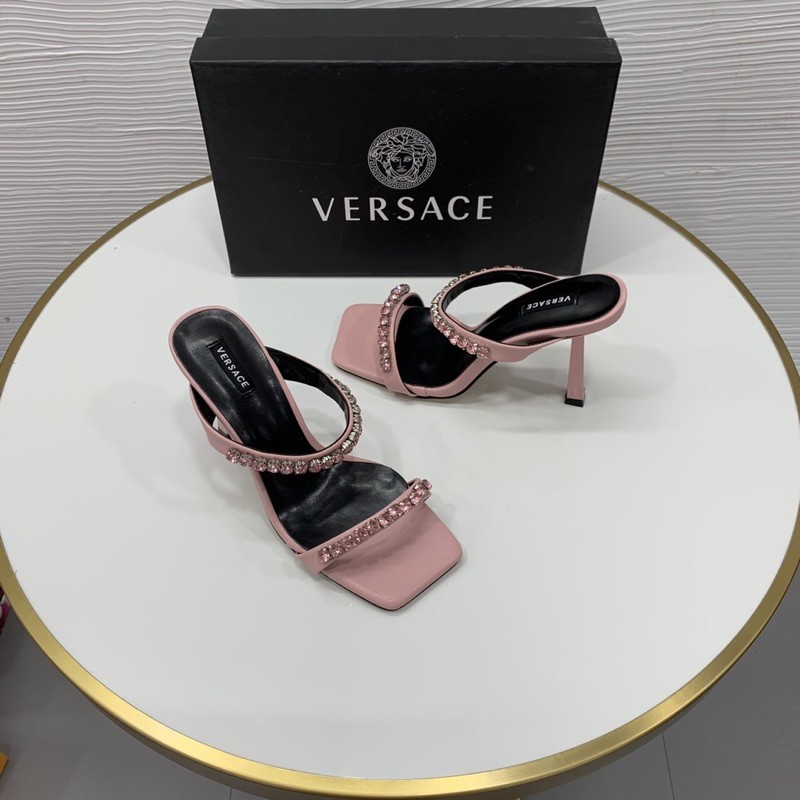 Guốc Versace quai đá hai cầu