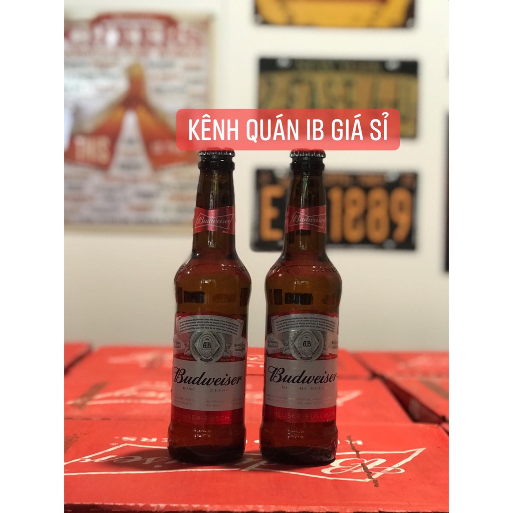 Bia Budweiser hàng nhập khẩu Mỹ 5% – Chai 330ml – Thùng 24 chai