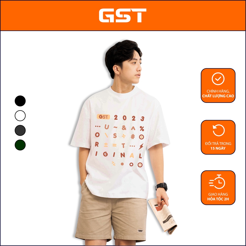 Áo Thun Local Brand GST in hình chữ số phông nam nữ tay lỡ form rộng cá tính
