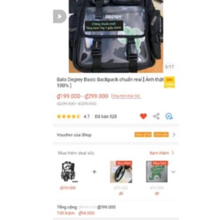 Balo Degrey Basic Backpack chuẩn  [ Ảnh thật 100% ]