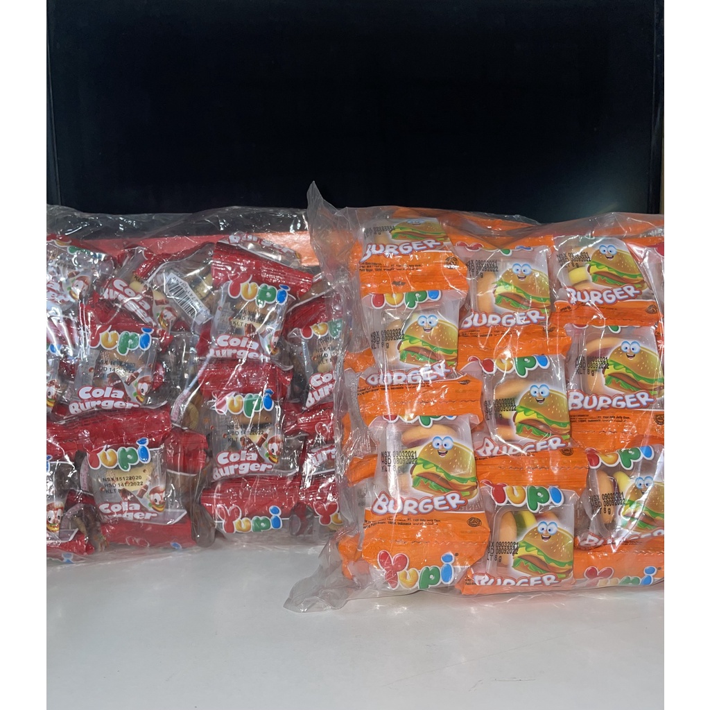 Kẹo Dẻo Yupi Burger Hương Trái Cây (Dây 10 gói x 8g-cam)