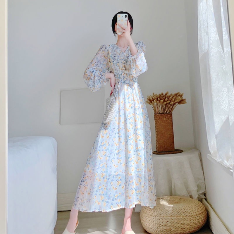 Đầm Hoa Dáng Ôm Chiết Eo Kiểu Pháp Thời Trang Mùa Hè Cho Nữ