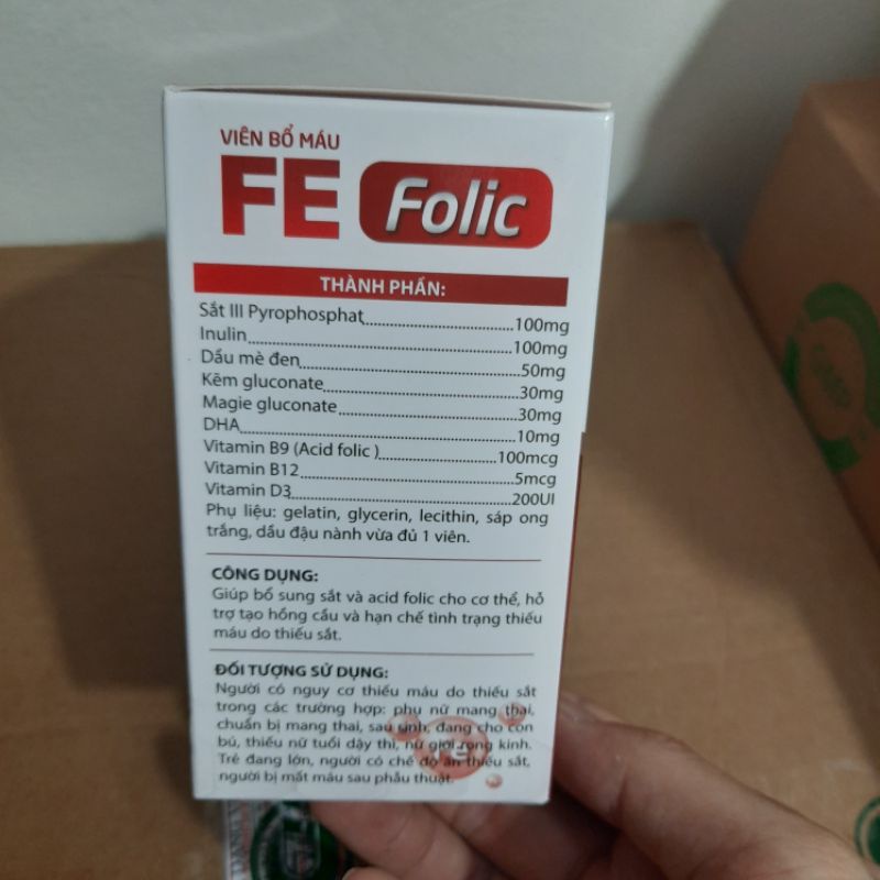 Viên bổ máu FE FOLIC giúp bổ sung sắt III - Acid folic cho cơ thể