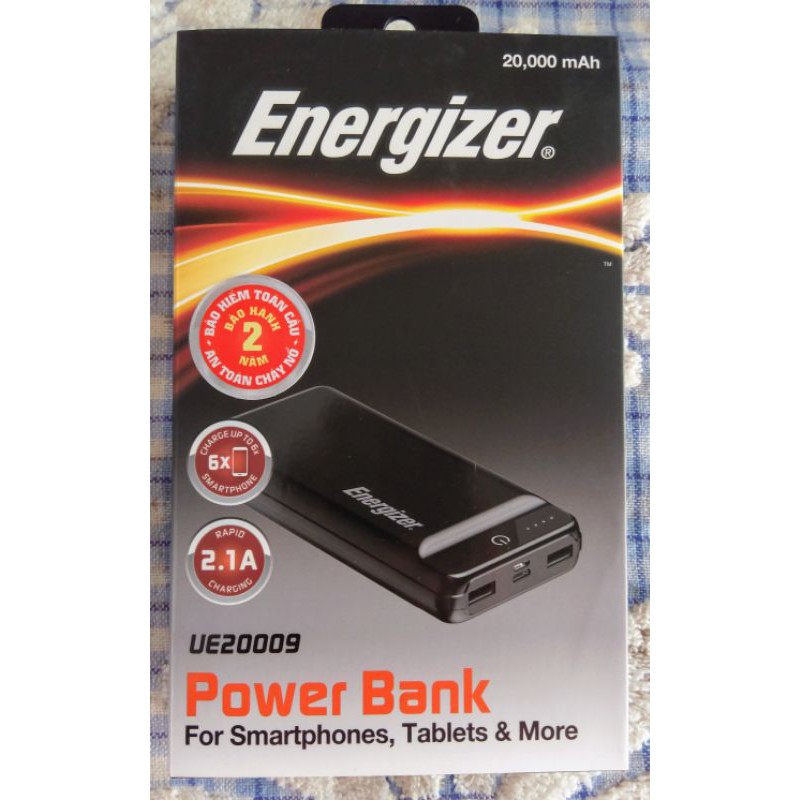 Energizer 20.000mAh Pin sạc dự phòng chính hãng cao cấp EU20009.