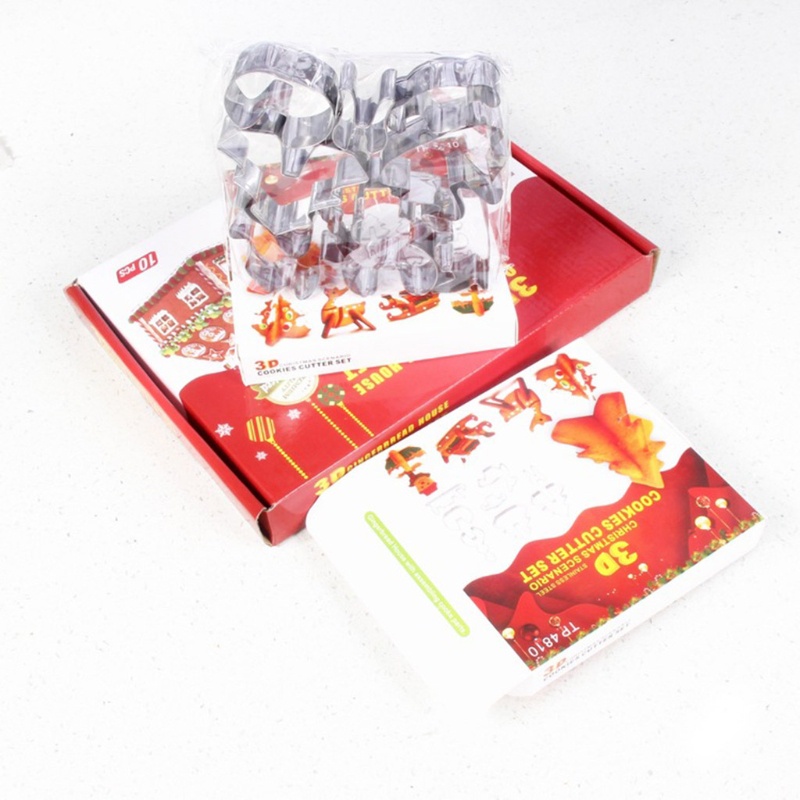 QQ Bộ 18 Khuôn Cắt Bánh Quy Hình Ngôi Nhà Gừng Tuần Lộc Hoạt Hình Bằng Thép Không Gỉ