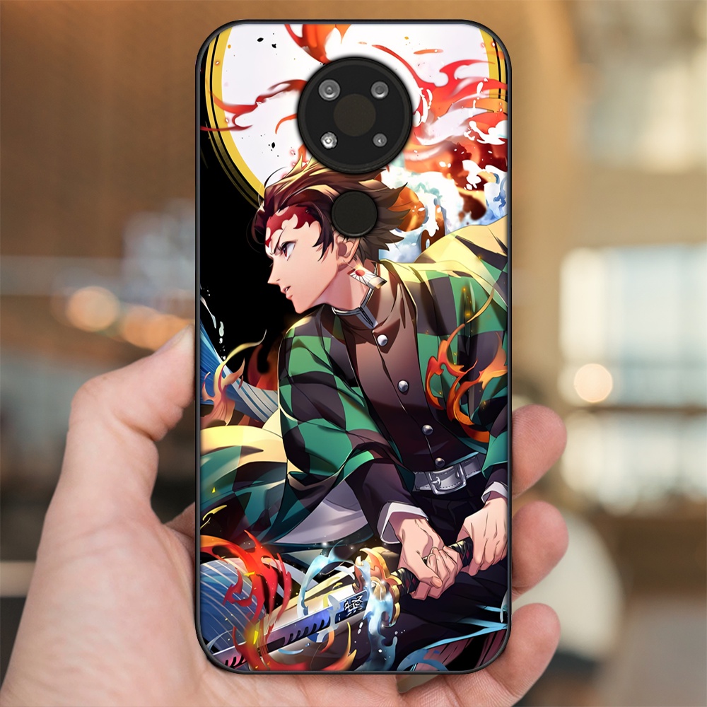 Ốp lưng Nokia 3.4 viền đen in hình Tanjiro Kimetsu No Yaiba