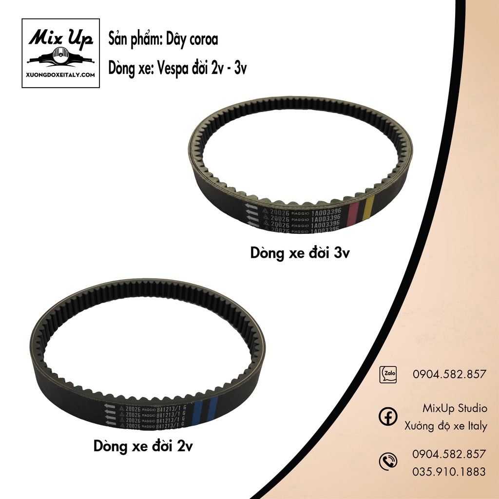 DÂY CUROA TẤT CẢ CÁC DÒNG XE VESPA ĐỜI 2V - 3V