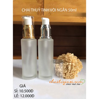 CHAI THỦY TINH 50ML VÒI NGẮN VÀNG/ BẠC