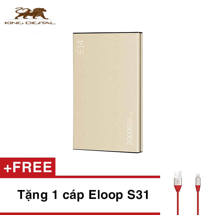 Pin sạc dự phòng Eloop E14, 20.000 mAh + Tặng cáp sạc S31