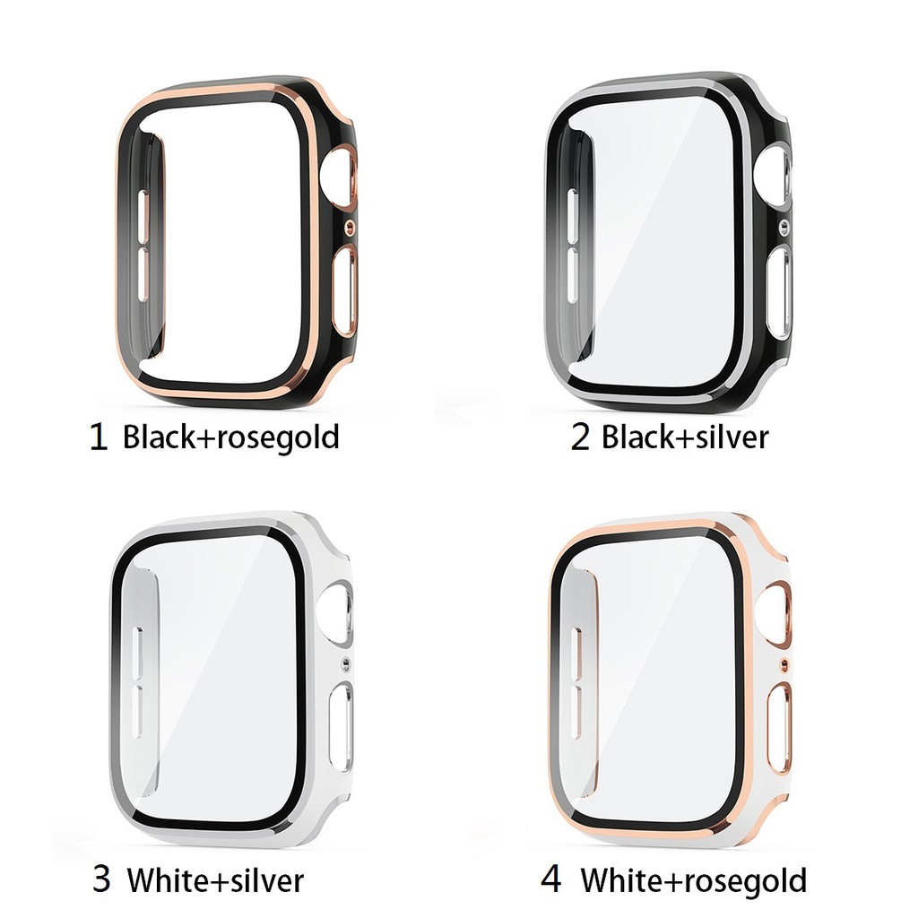 Vỏ Apple Watch Case với Kính cường lực Bảo vệ màn hình Thiết kế 2 trong 1 Bao cứng Toàn diện cho iWatch Series SE 6/5/4/3/2/1