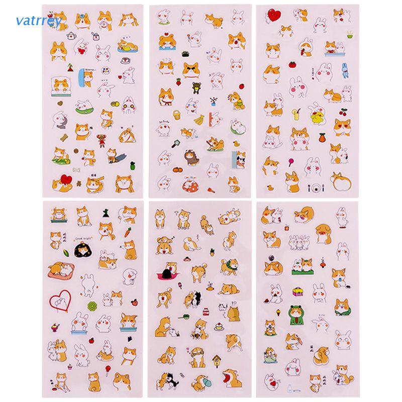 Miếng dán PVC hình chú chó hoạt hình dễ thương dùng trang trí sổ tay DIY
