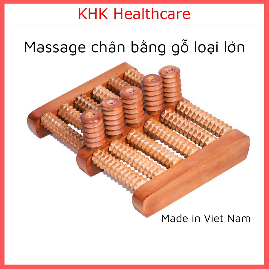 Bàn lăn chân gỗ Massage 6 hàng Trần Đình ( 31 x 24 x 10 cm) xuất xứ Việt Nam