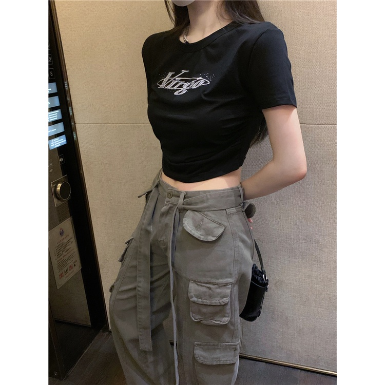 Cocory vn Áo Thun Tay Ngắn Dáng Ôm In Họa Tiết Thời Trang Mùa Hè Quyến Rũ Cho Nữ