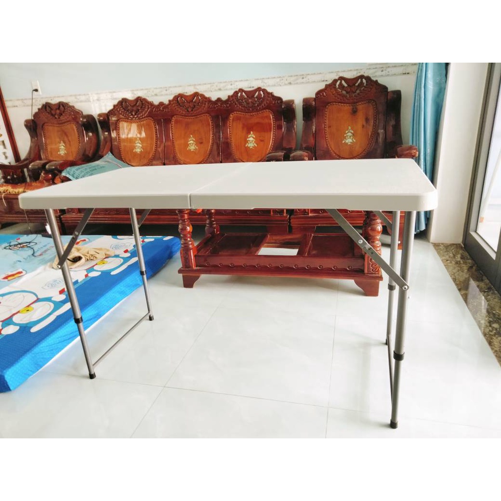 Bàn Gấp Gọn Du Lịch dã ngoại nâng hạ chiều cao tùy ý .Dài 120cm x rộng 60cm x cao