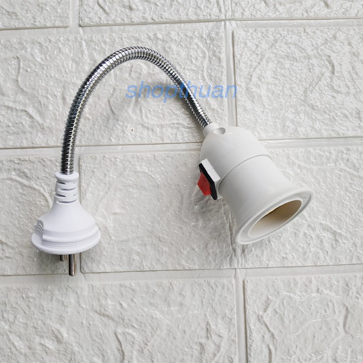 Đuôi Đèn E27 Dây Lò Xo Có Công Tắc Có Phích Cắm